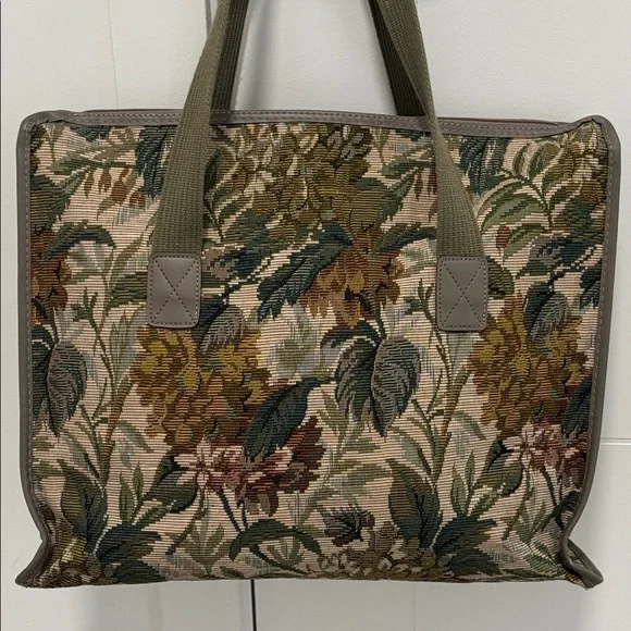 Vintage Diane Von Furstenburg weekender bag floral tapestry shoulder bag - Picture 5 of 17